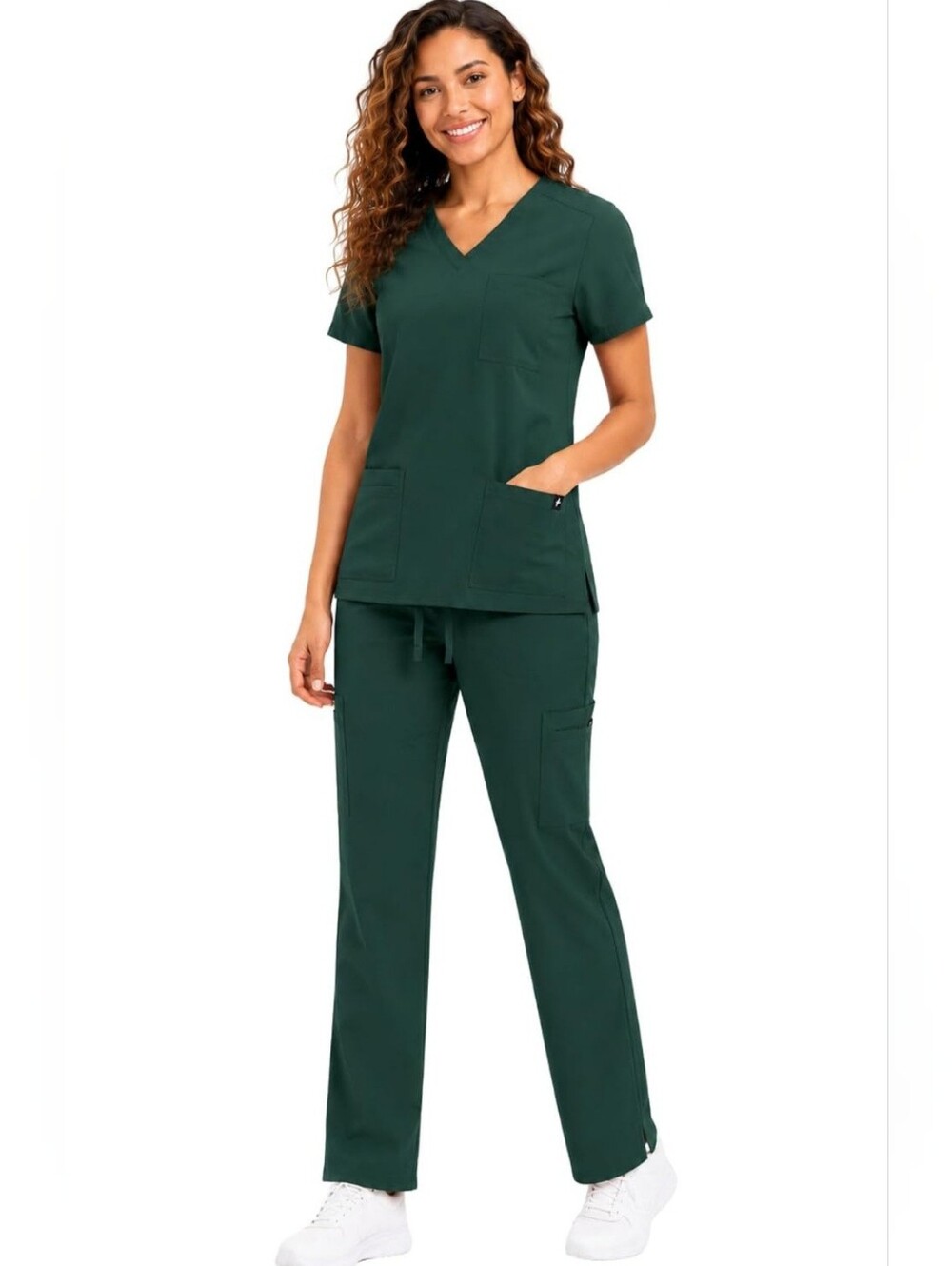 Smart Scrubs Straight Leg Scrub Pants in Forest Green